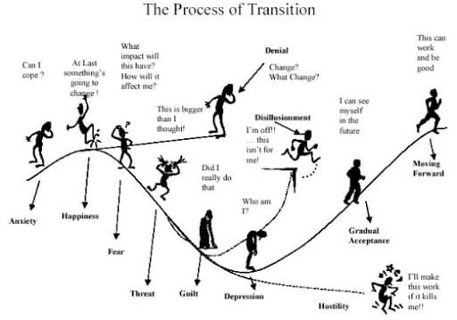 the curve of personal change during a job transition